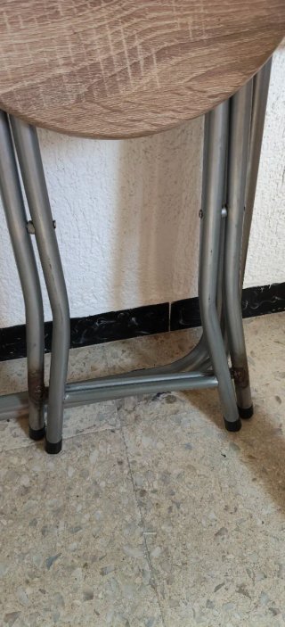 Mesa y 2 Sillas cocina metal y madera