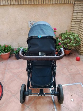 Carrito, capazo y silla de paseo negra