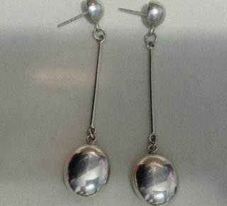 Pendientes largos plata