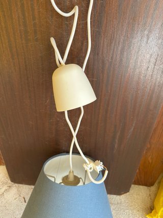 Lámpara de techo azul tela