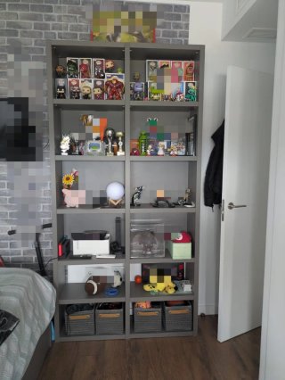 Estantería modular gris antracita de madera