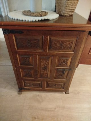 Mueble máquina de coser de madera