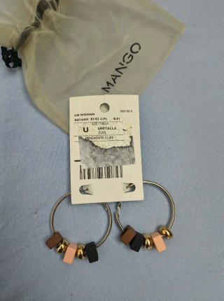 Pendientes Mango Aro con Cuentas Doradas