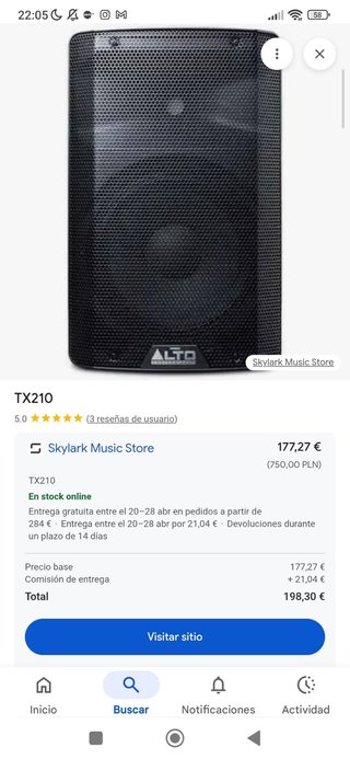 Altavoz Activo Alto Professional TX210 10