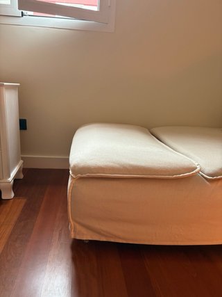 Sofá chaise longue beige tela