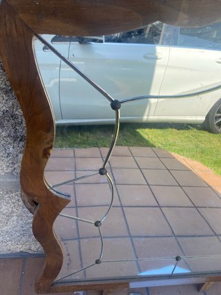 Espejo antiguo madera y cristal