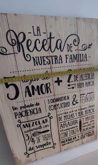 Cuadro decorativo La Receta de Nuestra Familia
