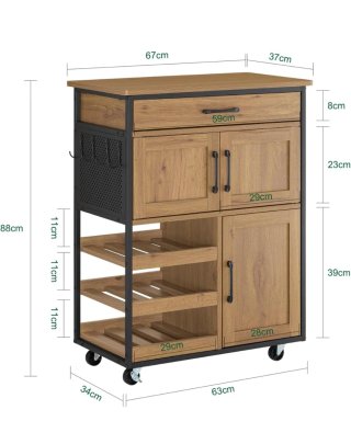 Mueble Bar Cocina con Cajones y Botellero