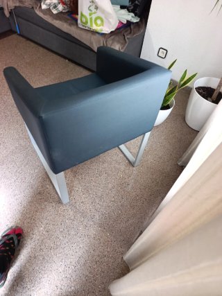 Sillónes Polipiel azul y gris