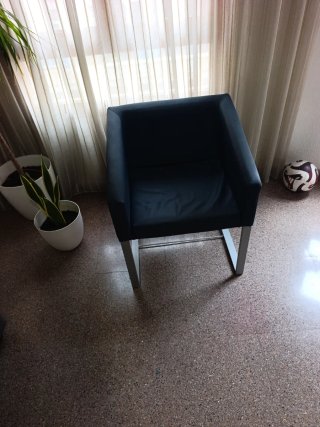Sillónes Polipiel azul y gris
