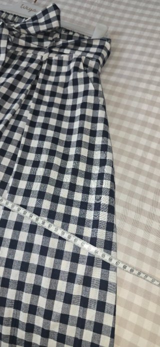 Falda cuadros vichy azul con bolsillos