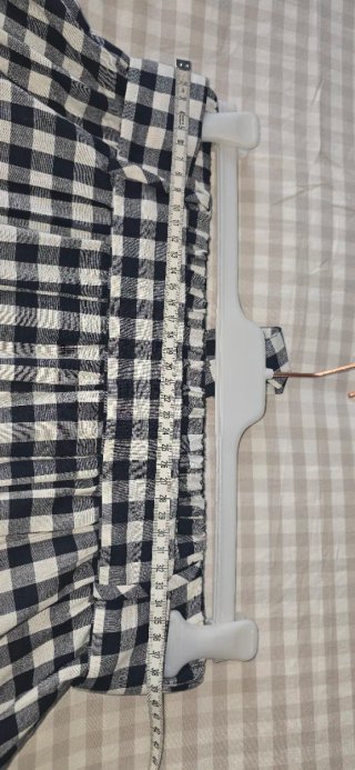 Falda cuadros vichy azul con bolsillos