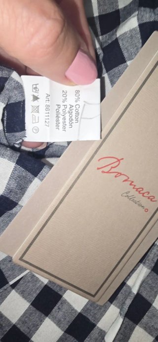 Falda cuadros vichy azul con bolsillos