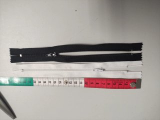 Lote de 40 cremalleras negras y blancas de 20 cm