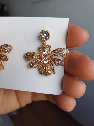 Pendientes Abeja Dorados con Brillantes