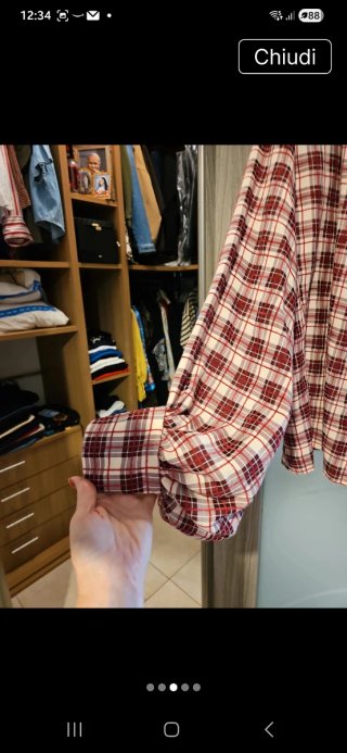 Camicia a quadri rossa taglia unica