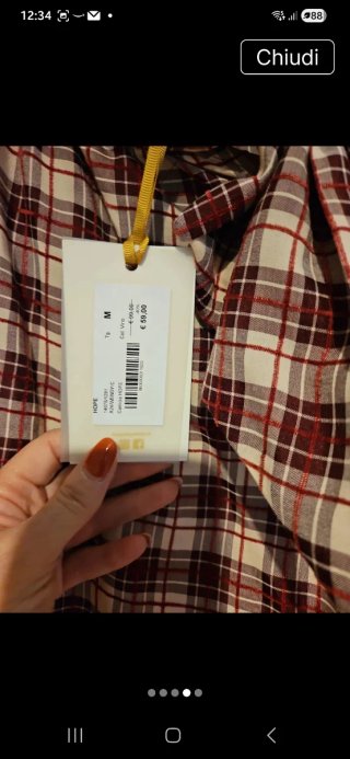 Camicia a quadri rossa taglia unica