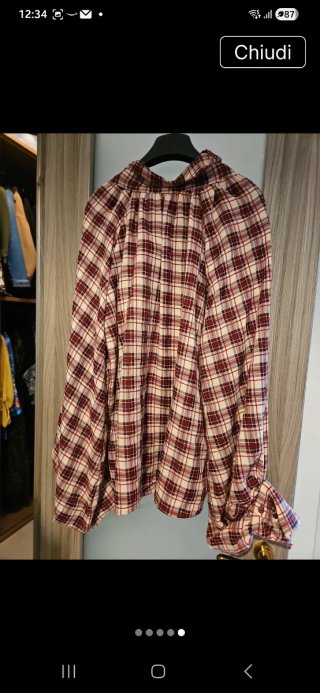Camicia a quadri rossa taglia unica