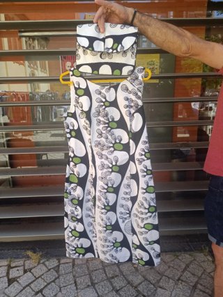 Vestido estampado blanco y verde