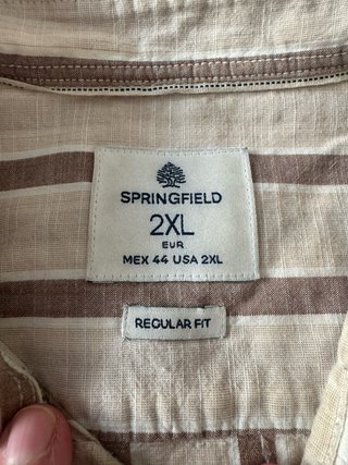 Camisa Springfield Rayas Beige/Marrón XXL