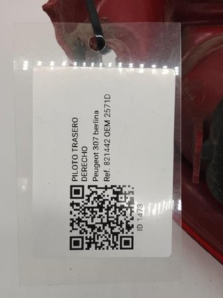 2571d piloto trasero derecho peugeot 307 1473