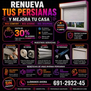 Persianas de aluminio o PVC