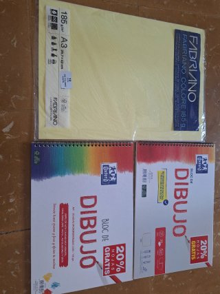 Lote 2 blocs dibujo + cartulinas A3