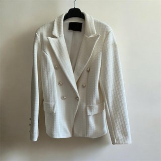 Blazer effetto tweed panna