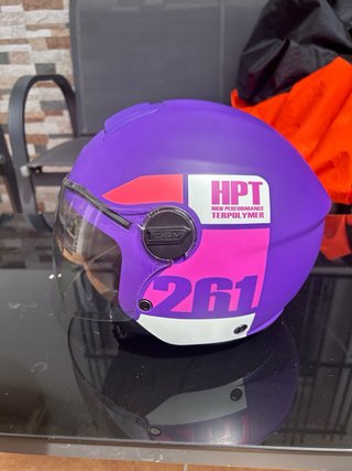Casco Moto CGM Morado Talla Niño