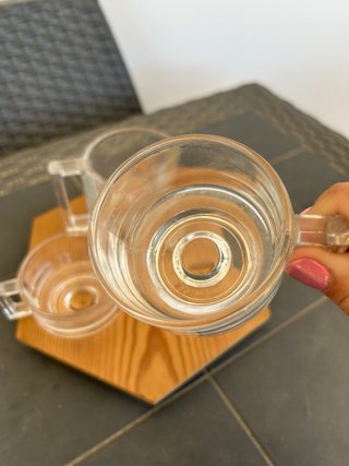 Set 3 Tazzine Vetro con Portatazze Legno