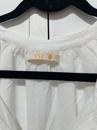 Blusa Boho Chic Blanca Bordados Dorados (Nueva)