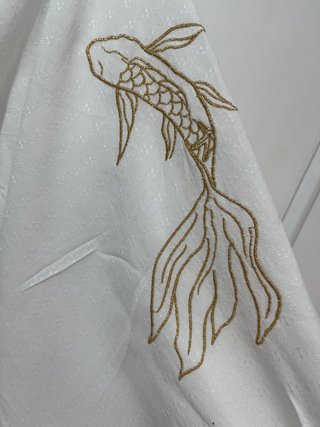 Blusa Boho Chic Blanca Bordados Dorados (Nueva)