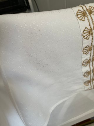 Blusa Boho Chic Blanca Bordados Dorados (Nueva)
