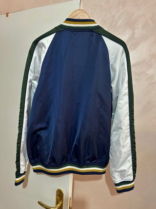 Chaqueta Zara Bomber Azul y Verde Talla L