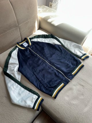 Chaqueta Zara Bomber Azul y Verde Talla L