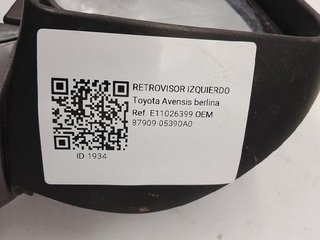 Retrovisor izq 87909-05390a0 toyota avensis 1934