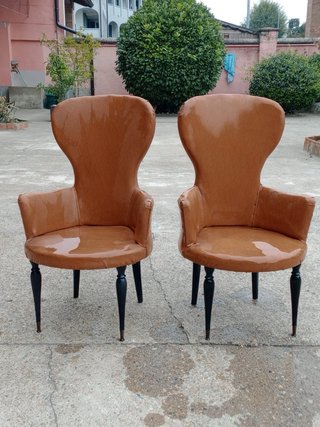 Coppia Poltroncine Vintage Pelle