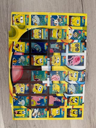 Álbum casi completo de los chicles Bob Esponja