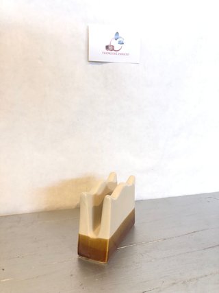Portatovaglioli vintage foglia ceramica