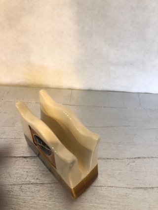 Portatovaglioli vintage foglia ceramica