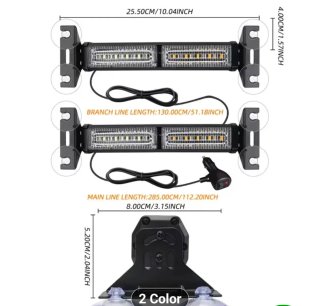 BARRA LED AMARILLA Y BLANCA COCHE