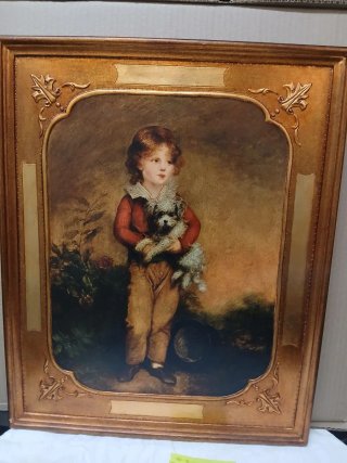 Cuadro niño con perro