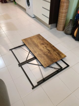 Mesa escritorio madera y metal plegable