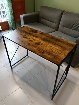 Mesa escritorio madera y metal plegable
