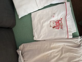 Copripiumino e federa a quadri per culla