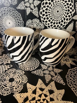 Juego de 2 tazas con diseño cebra