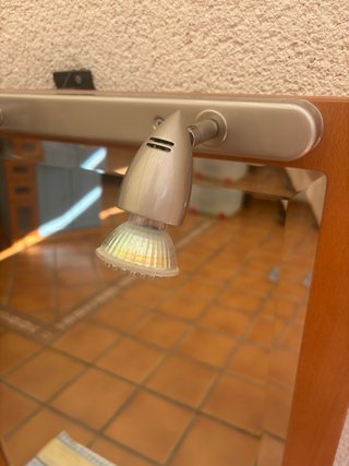 Espejo de baño madera de haya con luces