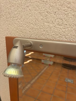 Espejo de baño madera de haya con luces