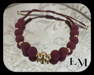Pulsera LM Joyas Oro Laminado Negra
