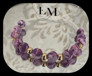 Pulsera LM Joyas Oro Laminado Negra